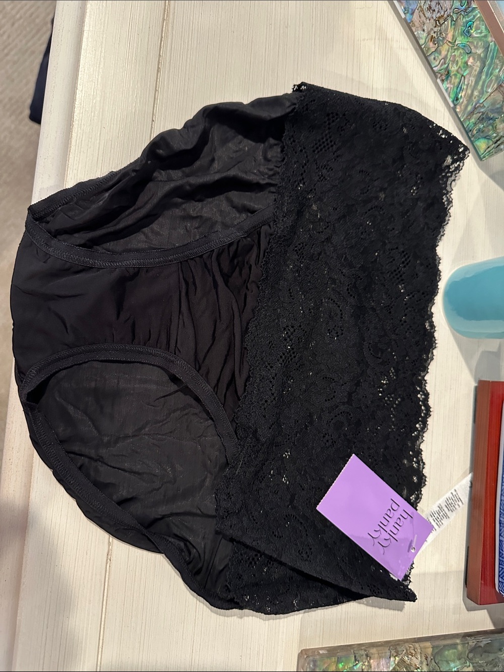 Hanky panky silky skin high rise panties-black